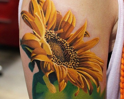 3D sunflower tattoo