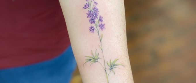 Best Larkspur Flower Tattoo Designs