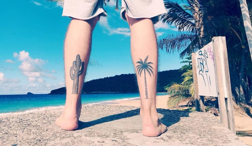 2. Matching Palm Tree Tattoos for Couples - wide 4