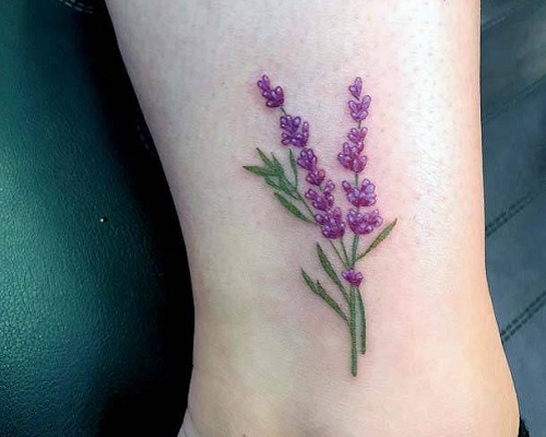 Blooming heather flower tattoo