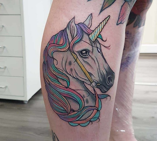 Bridled unicorn tattoo