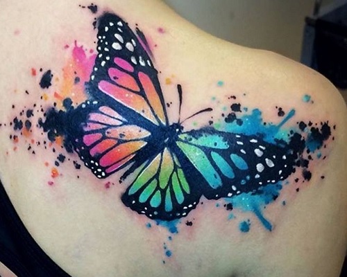 Butterfly watercolor tattoo