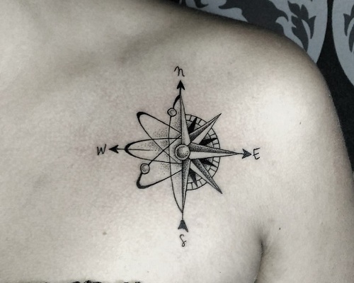Compass atom tattoo