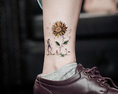 Cute sunflower tattoo