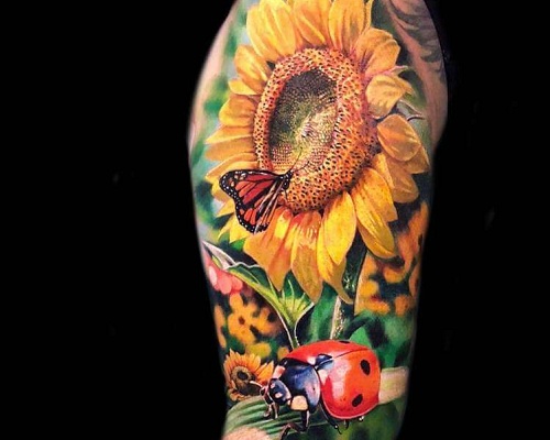 Different types of sunflower tattoos