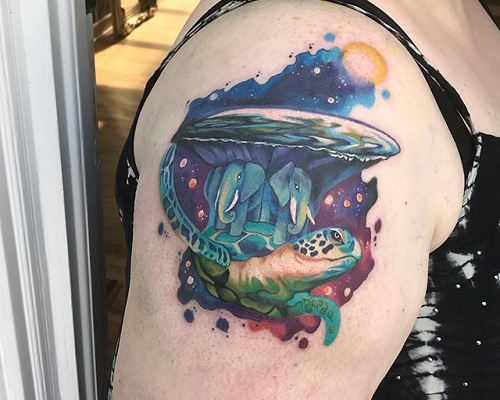 Discworld turtle tattoo