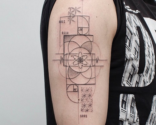 Geometric atom tattoo
