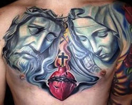 Heart and Jesus Tattoo