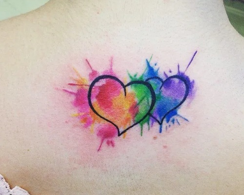 Heart watercolor tattoo