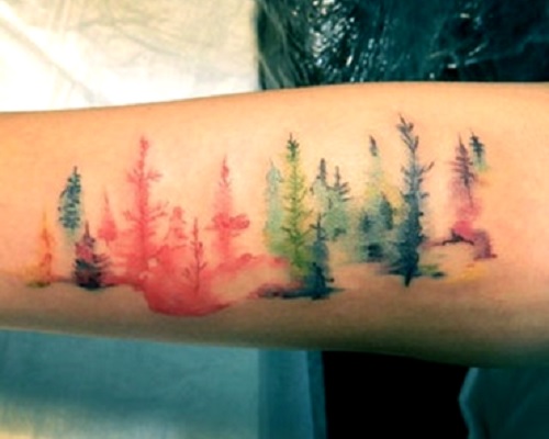 Impressionist watercolor tattoo