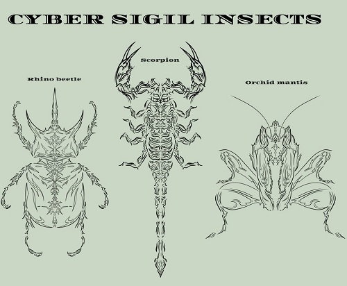 Insectoid or Arachnoid Cyber Tattoo