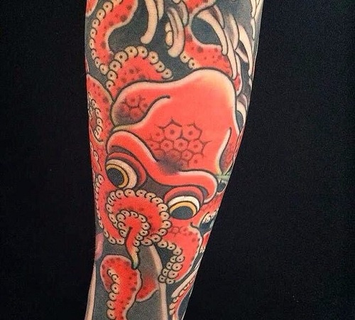 Japanese Akkorokamui octopus tattoo