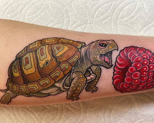 Land turtle tattoo