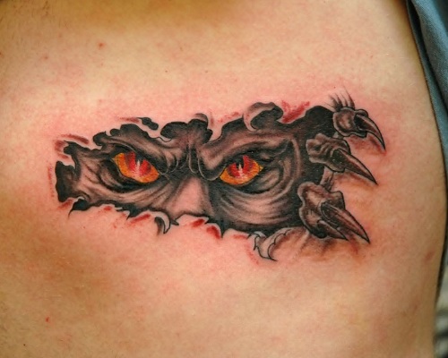 Literal evil eye tattoo