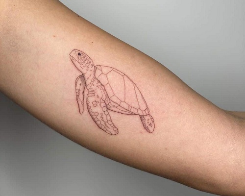 Minimalist turtle tattoo