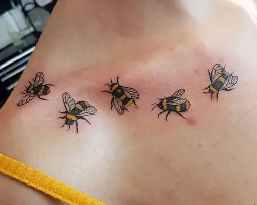 Multiple bee tattoo