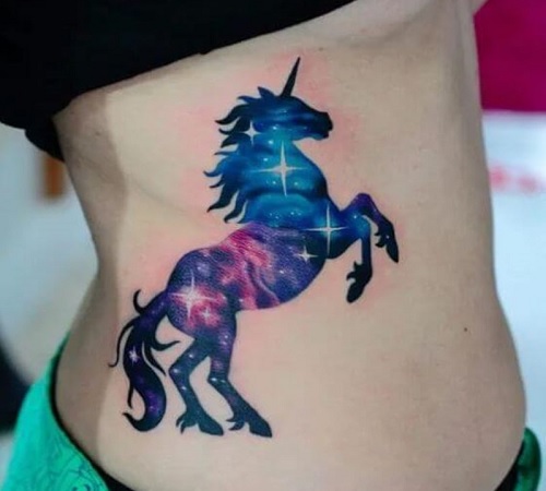 Nebula unicorn tattoo