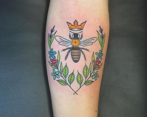 Queen bee tattoo design