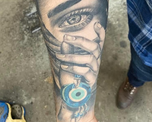 Realistic evil eye tattoo, 3D evil eye tattoo