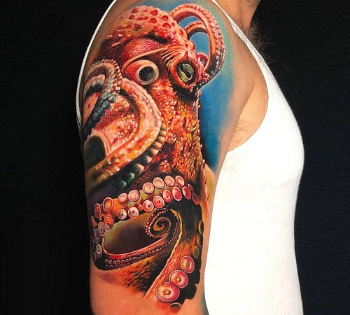 Realistic octopus tattoo
