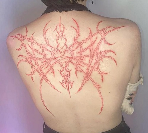 Red Cyber Tribal Ink