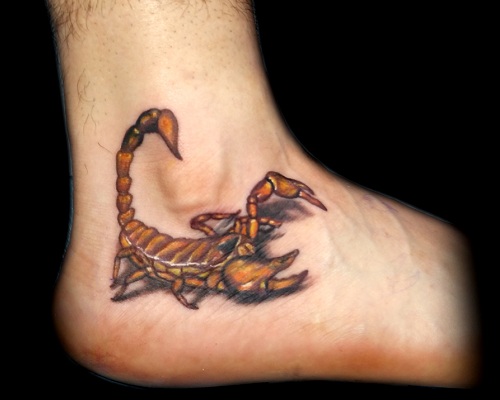 Scorpion tattoo on a foot