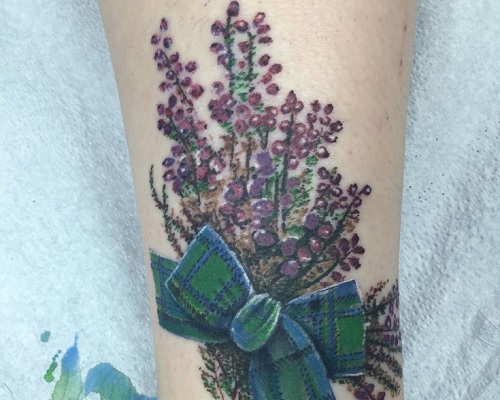 Scottish heather flower tattoo