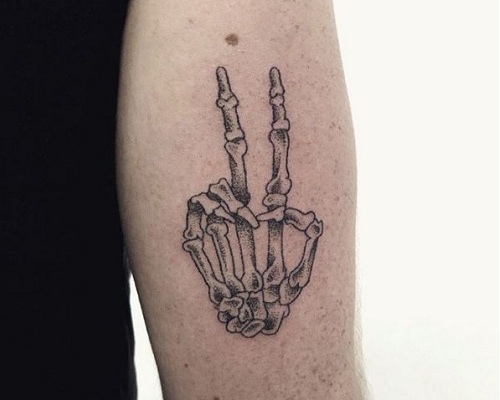 Simple Skeletal Hands Tattoo