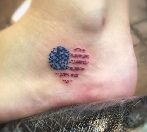 Small American flag tattoo