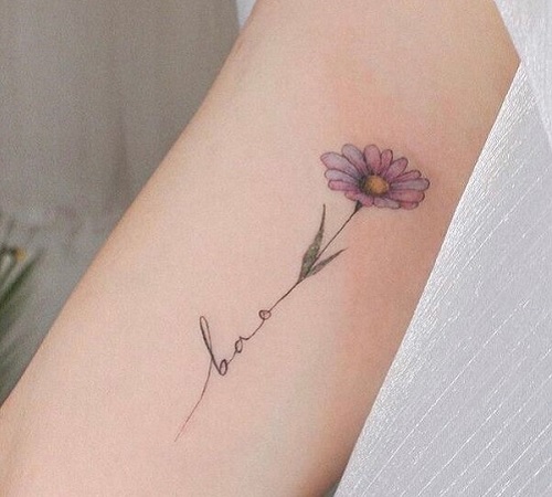Small Aster flower tattoo