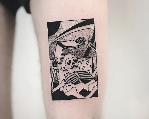 Square Grim Reaper tattoo