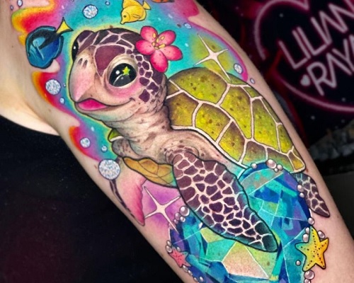 Super cute turtle tattoo