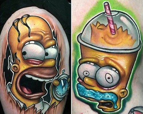 The Simpsons New School tattoo