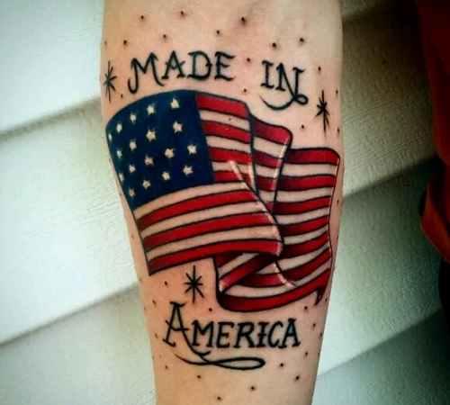 Traditional American flag design tattoo