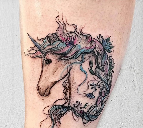 Unicorn tattoo design