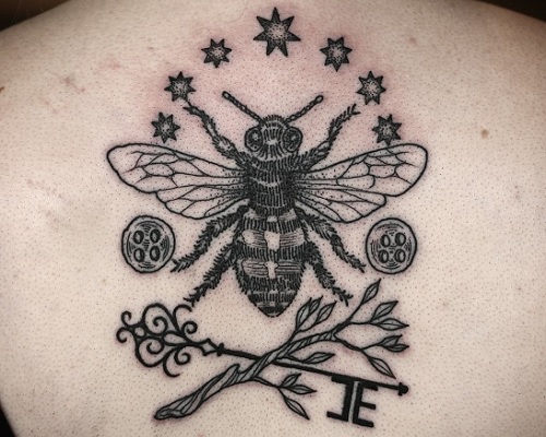 Unique bee tattoo