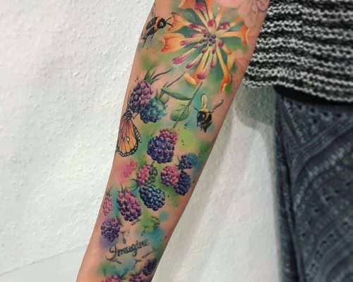 What are the best colors for a vine flower tattoo