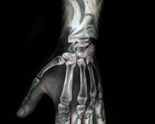 X-Ray Type Skeleton Hand Tattoo