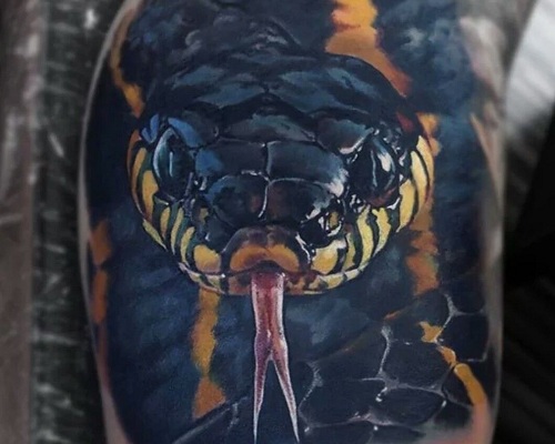 realistic snake tattoo